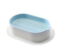 LICQIC Cat Grass Seed Tray, Catnip Pot Plant Box for Growing Cat Grass (1 Pcs White Blue)