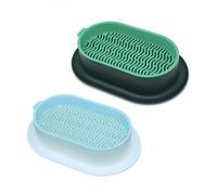 LICQIC Cat Grass Seed Tray, Catnip Potting Box for Growing Cat Grass (2 Pcs, White Blue + Dark Green)