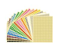 LICQIC Coloured Sticky Dots, 10mm Self Adhesive Dots, Circular Stickers, 16 Colours, 3072 Dot Markers (K1450)