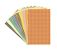 LICQIC Coloured Sticky Dots, 6 mm Self Adhesive Dots, Circular Stickers, 4160 Polka Dot Stickers, 10 Colours