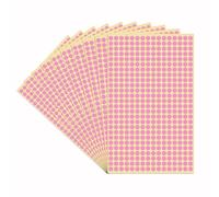 LICQIC Coloured Sticky Dots, 6 mm Self Adhesive Dots, Circular Stickers, 4160 Polka Dot Stickers, Pink