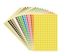 LICQIC Coloured Sticky Dots, 8 mm Self Adhesive Dots, Circular Stickers, 16 Colours, 4160 Polka Dot Stickers