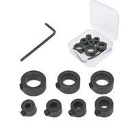 LICQIC Drill Stop Position Limiting Ring, 3-12 mm Drill Depth Stop Ring with Hexagonal Wrench, Stainless Steel Drill Limiting Ring Positioner Spacer Ring Positioner (7 PCS,Black)
