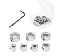 LICQIC Drill Stop Position Limiting Ring, 3-12 mm Drill Depth Stop Ring with Hexagonal Wrench, Stainless Steel Drill Limiting Ring Positioner Spacer Ring Positioner (7 PCS,Silver)