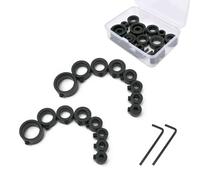 LICQIC Drill Stop Position Limiting Ring, 3-16 mm Drill Depth Stop Ring with Hexagonal Wrench, Stainless Steel Drill Limiting Ring Positioner Spacer Ring Positioner (16 PCS,Black)