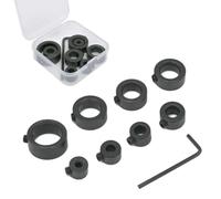 LICQIC Drill Stop Position Limiting Ring, 3-16 mm Drill Depth Stop Ring with Hexagonal Wrench, Stainless Steel Drill Limiting Ring Positioner Spacer Ring Positioner (8 PCS,Black)