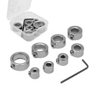 LICQIC Drill Stop Position Limiting Ring, 3-16 mm Drill Depth Stop Ring with Hexagonal Wrench, Stainless Steel Drill Limiting Ring Positioner Spacer Ring Positioner (8 PCS,Silver)