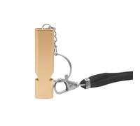 LICQIC Emergency Survival Whistle, Double Barrel Safety Whistle with Lanyard for Camping Survival, Boating, Hiking, Pet Training (Gold)