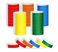 LICQIC Event Wristbands, Party Wristbands, Waterproof Wristbands Suitable for Event Parties Concerts Water Parks (5 Colors, 100 Pcs)