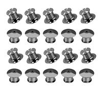 LICQIC Locking Pin Keepers Backs, Metal Pin Badge Backs for Jewelry Brooches Badge Name Tags Crafts DIY, 20 Pcs Gunmetal
