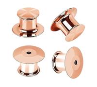 LICQIC Locking Pin Keepers Backs, Metal Pin Badge Backs for Jewelry Brooches Badge Name Tags Crafts DIY, 10 Pcs Rose Gold
