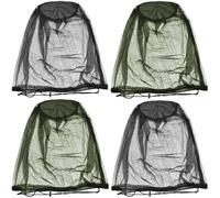 LICQIC Mosquito Net Hat, Midge Hat, Anti-Insect Net Hat, Face Net for Outdoor, Camping, Mountaineering, Hiking, Fishing (2 Pcs Black + 2 Pcs Green)