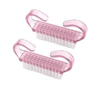 LICQIC Nail Brush, Nail Brush Cleaning Brush, Nail Brush with Handle is suitable for removing dirt from fingernails and toenails (2 Pcs Pink)