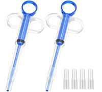 LICQIC Pet Pill Ejector, Pill Launcher, Pet Pill Dispenser for Cats and Dogs Small Animals Medical Feeding (2 Pcs Blue)