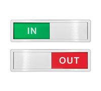 LICQIC Privacy Sign, IN/OUT - Sliding Door Sign for Home Office Restroom Conference, Silver