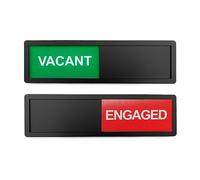 LICQIC Privacy Sign, VACANT/ENGAGED - Sliding Door Sign for Home Office Restroom Conference, Black