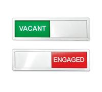 LICQIC Privacy Sign, VACANT/ENGAGED - Sliding Door Sign for Home Office Restroom Conference, Silver