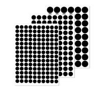 LICQIC Screw Hole Covers, Self Adhesive Caps Stick on Furniture Sticker Screw Hole, 290 Pcs 3 Size(12mm+15mm+21mm), Black