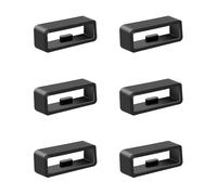 LICQIC Silicone Watch Strap Keeper, Smartwatch Band Retainer Loop, Replacement Fastener Rings, 6 Pcs 18 mm