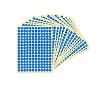 LICQIC Small Round Labels, 10 mm Self Adhesive Dots, Circular Stickers, Blue (192 Labels per Sheet, 2880 Pcs Dot Markers)