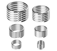 LICQIC Split Rings, Metal Flat Split Key Ring, Key Ring Hoop for Jewelry Necklaces Bracelets Earrings Crafts Ornaments and DIY Arts (30 PCS, 5 Sizes)