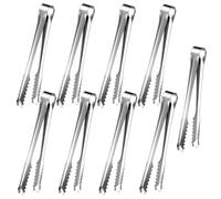 LICQIC Stainless Steel Ice Sugar Tongs, Sweet Tongs for Pick Mix, U Shaped Serving Small Tongs for Food, Bread, Cake, 9 Pcs 6in
