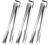 LICQIC Stainless Steel Ice Sugar Tongs, Sweet Tongs for Pick Mix, U Shaped Serving Small Tongs for Food, Bread, Cake, 3 Pcs 6in