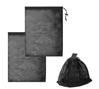 LICQIC Water Pump Bag, Pond Filter Mesh, Water Filter Net Cover with Drawstring, 2 Pcs 41 x 31 cm, Black