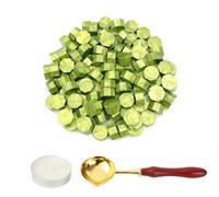 LICQIC Wax Stamp Kit, 100 Pcs Wax Seal Beads with 1 Tea Candles and 1 Melting Spoon, for Invitations, Cards, Envelopes, Wine Packages, Gift Wrapping