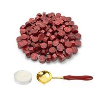 LICQIC Wax Stamp Kit, 100 Pcs Wax Seal Beads with 1 Tea Candles and 1 Melting Spoon, for Invitations, Cards, Envelopes, Wine Packages, Gift Wrapping