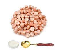 LICQIC Wax Stamp Kit, 100 Pcs Wax Seal Beads with 1 Tea Candles and 1 Melting Spoon, for Invitations, Cards, Envelopes, Wine Packages, Gift Wrapping