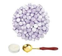 LICQIC Wax Stamp Kit, 100 Pcs Wax Seal Beads with 1 Tea Candles and 1 Melting Spoon, for Invitations, Cards, Envelopes, Wine Packages, Gift Wrapping