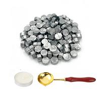 LICQIC Wax Stamp Kit, 100 Pcs Wax Seal Beads with 1 Tea Candles and 1 Melting Spoon, for Invitations, Cards, Envelopes, Wine Packages, Gift Wrapping