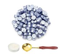 LICQIC Wax Stamp Kit, 100 Pcs Wax Seal Beads with 1 Tea Candles and 1 Melting Spoon, for Invitations, Cards, Envelopes, Wine Packages, Gift Wrapping