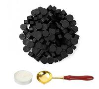 LICQIC Wax Stamp Kit, 100 Pcs Wax Seal Beads with 1 Tea Candles and 1 Melting Spoon, for Invitations, Cards, Envelopes, Wine Packages, Gift Wrapping
