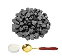 LICQIC Wax Stamp Kit, 100 Pcs Wax Seal Beads with 1 Tea Candles and 1 Melting Spoon, for Invitations, Cards, Envelopes, Wine Packages, Gift Wrapping