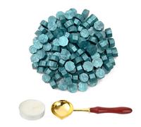 LICQIC Wax Stamp Kit, 100 Pcs Wax Seal Beads with 1 Tea Candles and 1 Melting Spoon, for Invitations, Cards, Envelopes, Wine Packages, Gift Wrapping