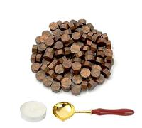 LICQIC Sealing Wax Beads Set, 100 Pcs Wax Seal Beads with 1 Pcs Tea Candles and 1 Pcs Wax Melting Spoon for Wax Stamp Sealing
