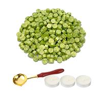 LICQIC Sealing Wax Beads Set, 300 Pcs Seal Wax with 3 Tea Candles and 1 Melting Spoon for Stamp Sealing