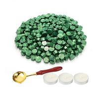 LICQIC Wax Stamp Kit, 300 Pcs Wax Seal Beads with 3 Tea Candles and 1 Melting Spoon, for Invitations, Cards, Envelopes, Wine Packages, Gift Wrapping
