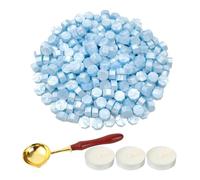 LICQIC Wax Stamp Kit, 300 Pcs Wax Seal Beads with 3 Tea Candles and 1 Melting Spoon, for Invitations, Cards, Envelopes, Wine Packages, Gift Wrapping