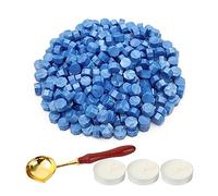 LICQIC Wax Stamp Kit, 300 Pcs Wax Seal Beads with 3 Tea Candles and 1 Melting Spoon, for Invitations, Cards, Envelopes, Wine Packages, Gift Wrapping