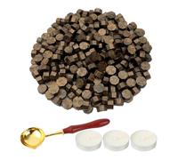 LICQIC Wax Stamp Kit, 300 Pcs Wax Seal Beads with 3 Tea Candles and 1 Melting Spoon, for Invitations, Cards, Envelopes, Wine Packages, Gift Wrapping