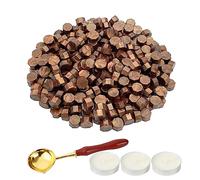 LICQIC Wax Stamp Kit, 300 Pcs Wax Seal Beads with 3 Tea Candles and 1 Melting Spoon, for Invitations, Cards, Envelopes, Wine Packages, Gift Wrapping