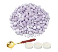 LICQIC Wax Stamp Kit, 300 Pcs Wax Seal Beads with 3 Tea Candles and 1 Melting Spoon, for Invitations, Cards, Envelopes, Wine Packages, Gift Wrapping