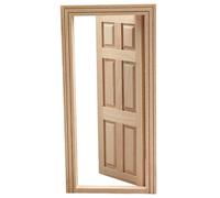 Licsaliwe 1:12 Scale Birch Mini Dollhouse Door, DIY Miniature Accessory for Dollhouse Decoration & Collectors