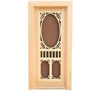 Licsaliwe 1/12 Scale Dollhouse Door, Wooden Miniature Screen Door for DIY Doll House Craft & Scene Building