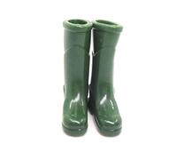 Licsaliwe 1:12 Scale Dollhouse Rain Boots, Miniature Solid Color Plastic Rain Shoes for Dollhouse Decor, Green