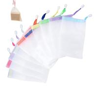 Licsaliwe 10Pcs Soap Bag Foaming Soap Saver Bag with Drawstring Reusable Hangable Mesh Body Facial Cleaning Tool for Bath and Shower