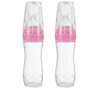 Licsaliwe 2Pcs Baby Food Dispensing Spoon, 120ml Safe Silicone Clear Baby Squeeze Spoon Feeder with Scale for 4 Months+ Feeder Squeeze Silicone